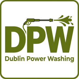 DPW Database logo — power washing water arc blue and gold